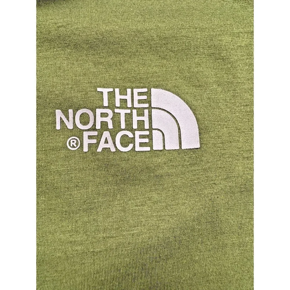 The North Face Mens T-Shirt Small S Green Short Sleeve Vertical Logo Cotton Tee